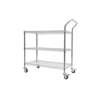 China Factory New Viable Supply Trolley Good Price Wire Shelving Heavy Duty 3-Layer Metal Shelves for sale