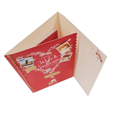 China Recyclable Custom Handmade Creative Gift Voucher Greeting Card Valentine's Day Card Wholesale for sale