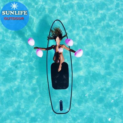 China Warter Sports New Geranation SIP Transparent Clear Paddle Board With Foot Paddles And Leash for sale