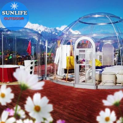 China Amazing Geranation Clear UV-Resistant And Waterproof Prefab Igloo Hotel New Geodesic Dome for sale