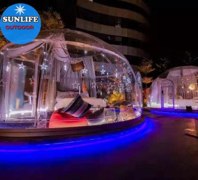 China UV-resistant and waterproof popular 100% transparent clear dome shape igloo bubble tent made of hard polycarbonate for sale