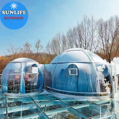 China 2020 New Geranation Polycarbonate UV-Resistant And Waterproof Outdoor Transparent Dome House Outdoor Camp Dome For Camping Adventure for sale