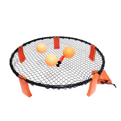 China Team Sports Lawn Fitness Equipment Team Club Outdoor Sport Beach Volleyball Game Set With 3 Balls Carry Bag Pump Orange Color for sale