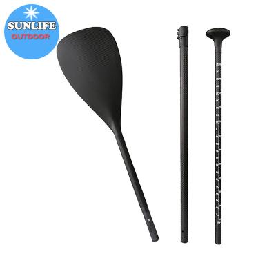 China Lightweight And Durable 3 Piece Cheap Full Carbon Fiber Rack Up SUP Paddle For Wholesale for sale