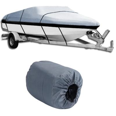 China Universal Fit Boat Cover Waterproof Heavy Duty Trailerable UV Protected Lightweight Boat Cover 20 21 22ft 210D Covered Fishing Boat for sale