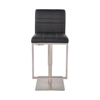 China Modern Black Metal Circular Base Swivel Bar Stool Chair With Padded Seat for sale