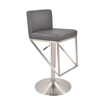 China Modern Sleek Modern Black Leather Swivel Barstool for sale