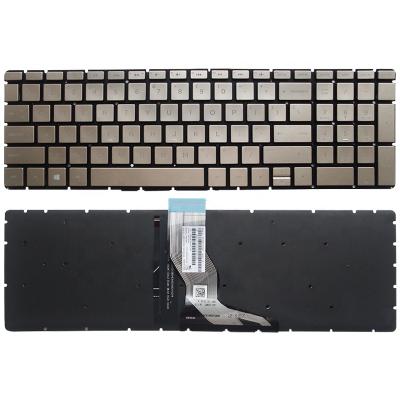 China Laptop Conductive Rubber Gold Keyboard for HP Pavilion HP 15 BS 15 BW 15G-BX with Backlit for sale