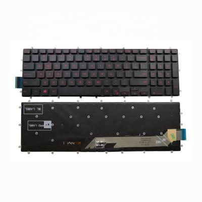 China Laptop Conductive Rubber Keyboard for Dell Inspiron 7566 Gaming 15 7567 US Red Backlit Keyboard for sale