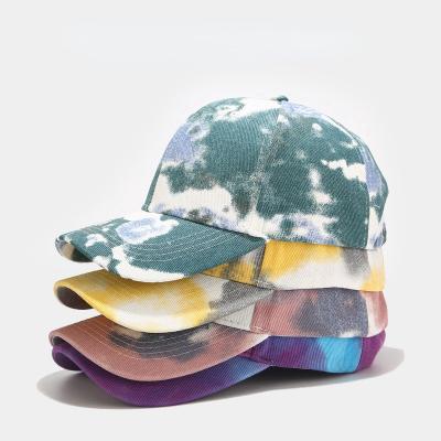 China breathable & New Arrive Raincoats Ins Fashion Personality Breathable Retro Graffiti Tie Dye Gradient Cotton Hip Hop Baseball Parkour Sports Fitness Hat for sale