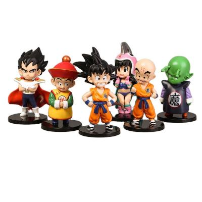 China Funny Educational Car Ornament Figures Toy Mini Seven Dragon-Ban Anime Cartoon Bulma Son Goku Doll Vegeta Model Cake Decoration For Collectibles Toys for sale