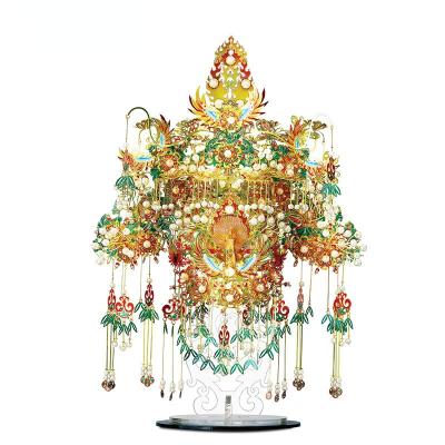 China Handmade Jewelry Gifts For Lovers Dynasty Headdress 3D Jewelry 3D Metal Model Puzzle Crown Chinese Handmade Assembled Creative Wedding Valentine's Day Gift for sale