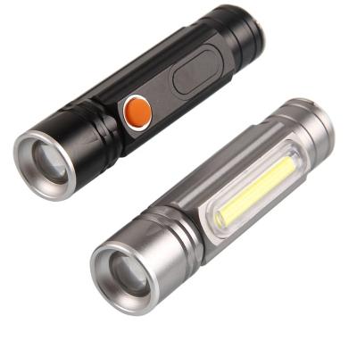 China USB High Power Mini Waterproof Charging LED Zoom Flashlight T6 Long Range Outdoor Camping Hiking Hiking Light Strong Light for sale