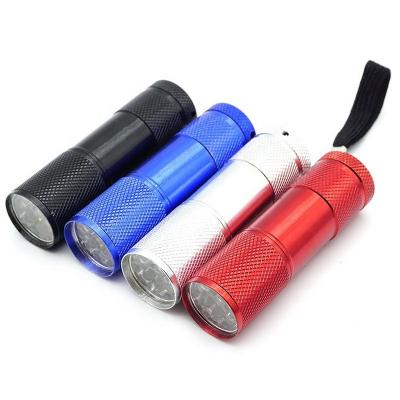 China Factory direct sale cheap aluminum 9 led torch pocket camping flashlight for gift promotion for sale