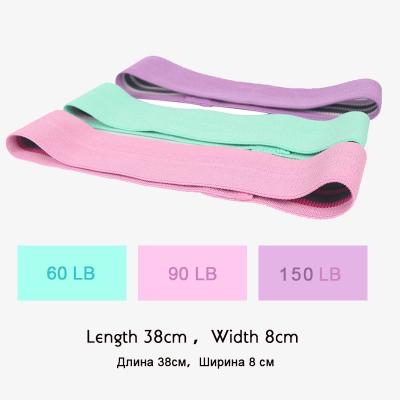 China Increase Resistance/Fitness Non Slip Custom 3 Piece Pink Logo Elastic Fitness Fabric Hip Booty Resistance Bands for sale