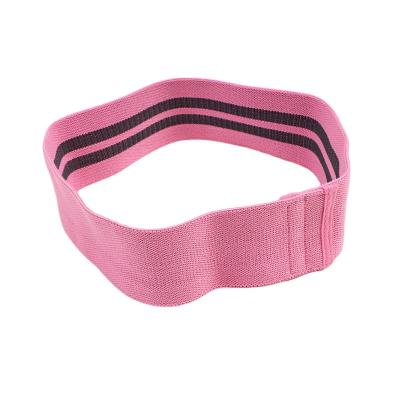 China Increase Resistance/Fitness Non Slip Custom 3 Piece Pink Logo Elastic Fitness Fabric Hip Booty Resistance Bands for sale