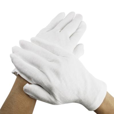 China Wholesale Cotton Anti-Slip Dust-Proof White Gloves For ESD Dust-Proof Cotton Glove Hand Cotton Inspection Safety White Workbench Glove for sale