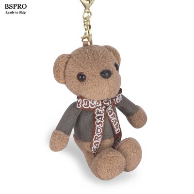 China Key Chain Promotion Gray Bear Plush Keyring 10cm Stuffed Plush Toy Wholesale BSpro #MPKB023G for sale