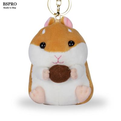 China BSpro #MPKH022B 10CM Hamster Wholesale Stuffed Plush Toy Keychain Brown for sale