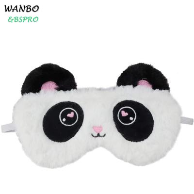 China BSpro #CHEM0305 Custom cute panda plush embroidery pattern polyester sleep eyemask for sale