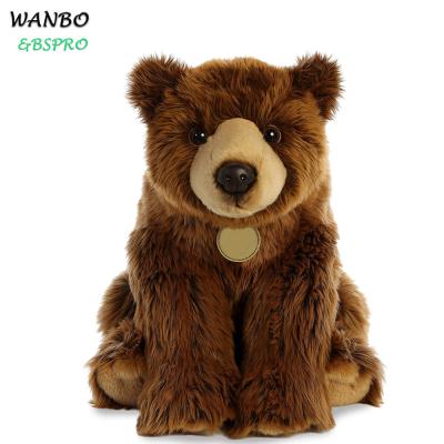 China BSpro #CB0388 Custom Brown Plush Toy Hot Sale Cute Grizzly Bear Design For Baby for sale