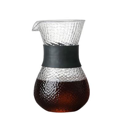 China Sustainable Coffee Hand Brew Pot Coffee Filter Paper Filter Glass Cup Set Sharing Pot for sale