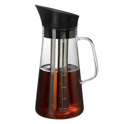 China 2021 Viable New Glass Cold Brew Glass Coffee Pot Cold Brew Ice Drop Coffee Pot for sale