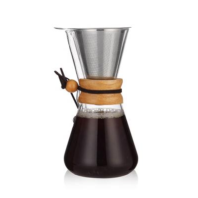 China Sustainable High Borosilicate Glass Coffee Pot Sharing Glass Coffee Pot Coffee Set for sale