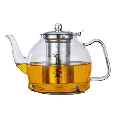 China Sustainable glass teapot with permeable stainless steel cover can be heated by electric pottery kiln for sale