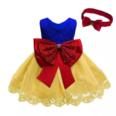 China Customized Anti-Static Embroidery Lace Girls Dress Party Dress For Girls One Year Old Babies Dress for sale