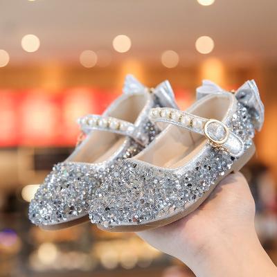 China 2021 New Princess Diamond Girl Spring Sequin Recyclable Shining Dancing Baby Shoes Student Crystal Show for sale