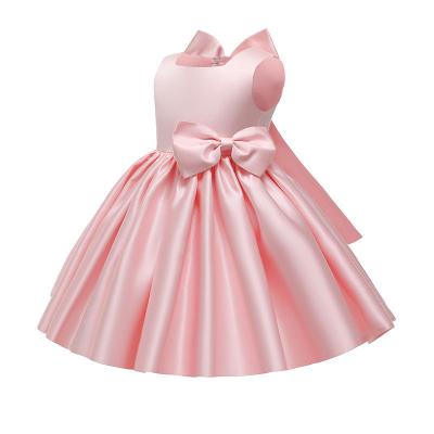 China Anti-static holiday dress wholesale girl's birthday host performance girl's dress children's satin princess Glossy tutu girl's dress for sale