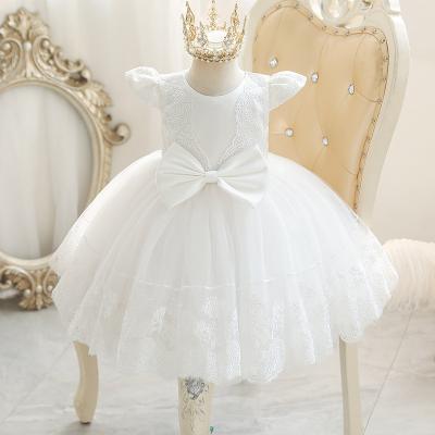 China OEM Support Wholesale Girl's Clothing 1-8 Years Old Girl's Dress Anti-Static Stain Embroidery Lace Dress Birthday Girl's Dress for sale