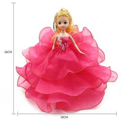 China Toy New 26cm Cartoon Small Wedding Dress Skirt Doll Head Chain Pendant Gift for sale