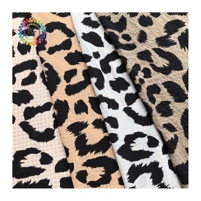 China QUICK DRY Salt Polyester Crepe Cotton Crepe Animal Print Shrink Fabric for sale