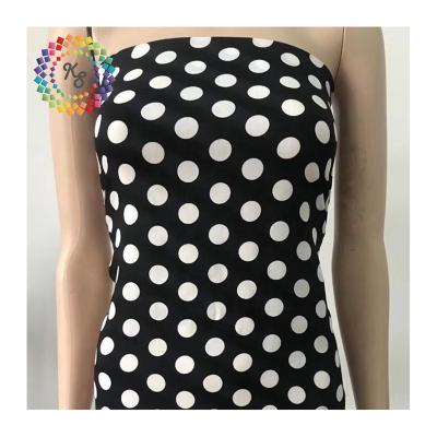 China Viable Classic Polka Dots Reactive Printed Rayon Fabric for sale