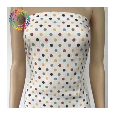 China Viable in the current easy match Colorful Polka Dots Printed Viscose Fabric for sale