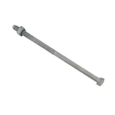 China Overhead Line Accessories Hot Dip Galvanized Heavy Square Reinforced Pole Bolt And Nut for sale