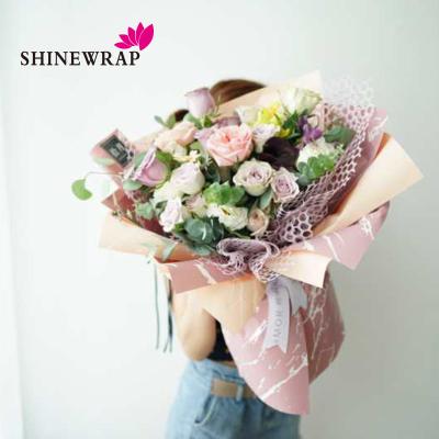 China Waterproof Yiwu Changyi 58*58cm 20 Sheets/Bags Flower Wrapping Paper Flower Marbled Paper Florist Floral Bouquet Packaging Material for sale