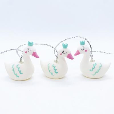 China Lighting Works New Creative Swan Led Holiday Light Cute Decoration Party Hanging String Lights for sale