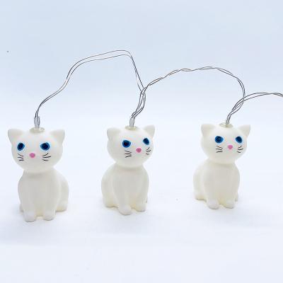 China Lighting Works Children's Cute Fresh Style Creative Girl's Cat Led String Lights Creative Cartoon Decorative Lights for sale