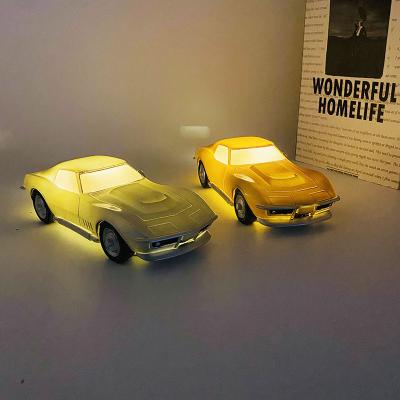 China Safe High Quality Affordable Decorative Kids Car Decorative 3d Polyresin Small Room Night Light Table Lamp for sale