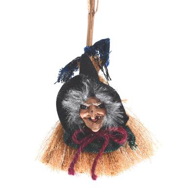 China Witch Broom Pendant/Decorations Party Supplies/Wholesale Scary Ghost Dolls Halloween Decor Props Witch Broom Toys Wholesale Canvas Props Halloween Pendant for sale