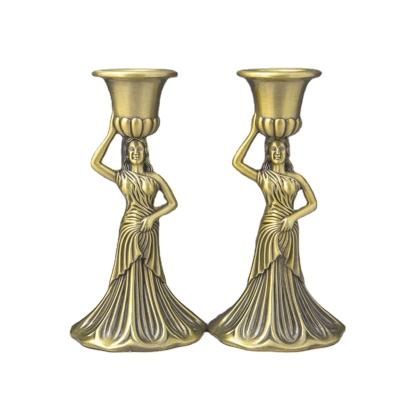 China Religious Luxury Wholesale Candle Holder Home Decor Candle Holder Activities 2Pcs Nordic Iron Candlestick for sale