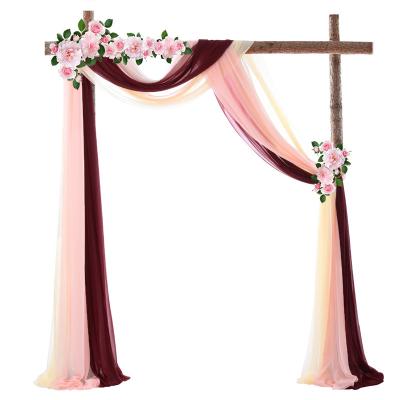 China Wedding Backdrop Design New Arrival Tulle Backdrop Wedding Mesh Backdrop Anti-Wrinkle Curtain for sale