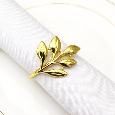 China Napkin Ring/Table Supplies Circles/XMAS Decor Leaf Napkin Rings Gold Metal Napkin Ring Holder Table Decoration Cheap Wholesale Cheap Rings for sale