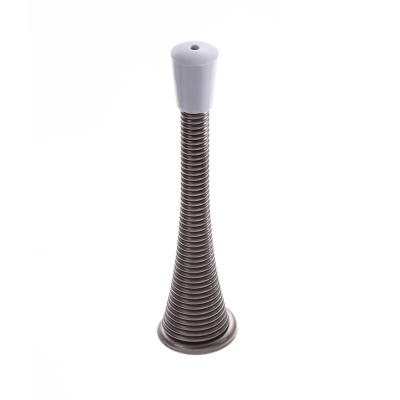 China Durable Durable 4 Inch Decorative Flexible Spring Sliding Door Stop Nickel Plated for sale