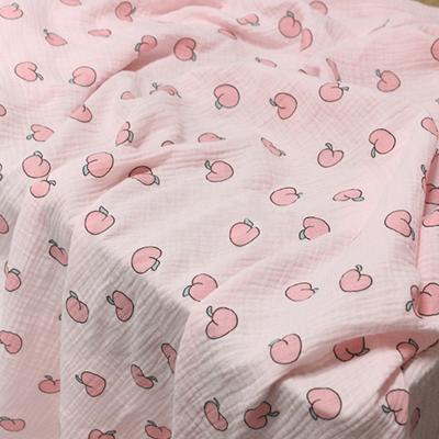 China Viable ready to ship new design peach fabric 100%cotton double gauze sleepwear fabric high quality soft pajamas for sale