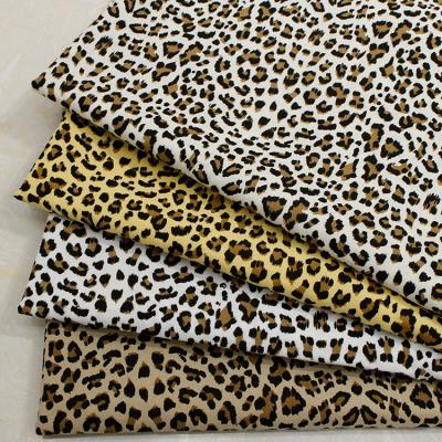 China New design anti pill printed quality cotton fabric for shirt man kids clothing male leopard print fabric for sale