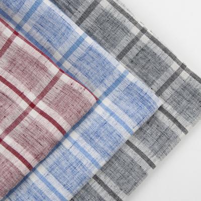 China New Design Sustainable Checked Shirting Linen Fabric For Dress Gingham / Cotton Fabric for sale